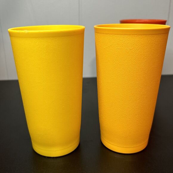 Vintage Tupperware Tumblers Cups 873 - 12 oz. Harvest Colors Set of 5 Stackable - Picture 7 of 14